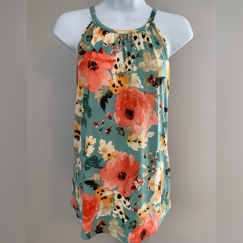 Papermoon Floral Sleeveless Halter Tank